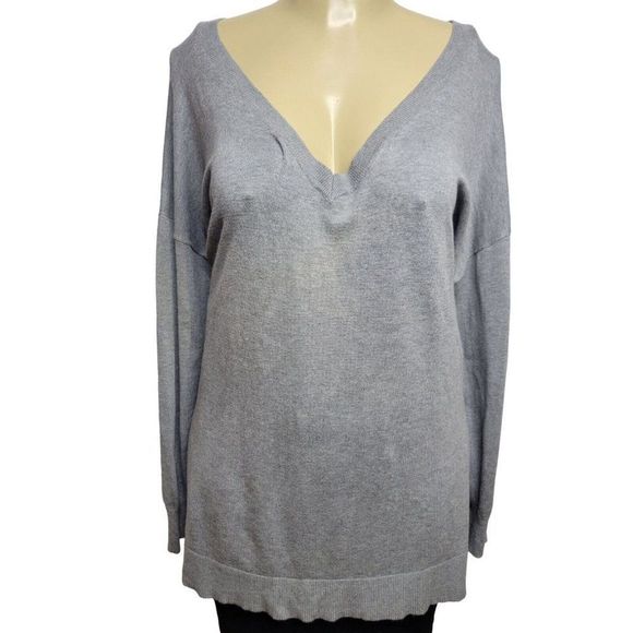 Lane Bryant Sweaters - Lane Bryant Heather Gray V-Neck Long Sleeve Sweater Plus Size 22/24